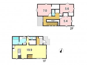 八王子市山田町、新築一戸建ての間取り画像です