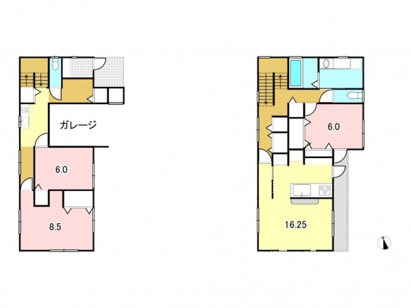 八王子市元横山町、中古一戸建ての間取り画像です
