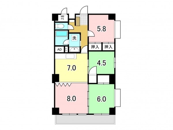 八王子市元横山町、マンションの間取り画像です