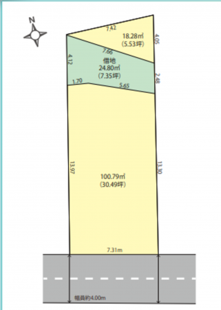 八王子市元横山町、土地の間取り画像です