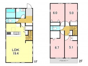 八王子市追分町、新築一戸建ての間取り画像です