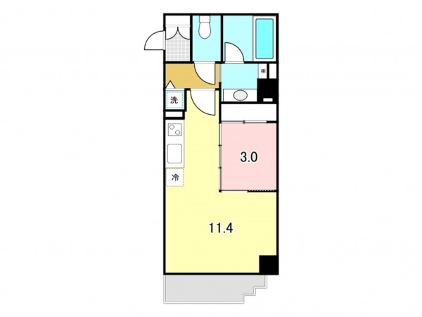 八王子市中町、マンションの間取り画像です