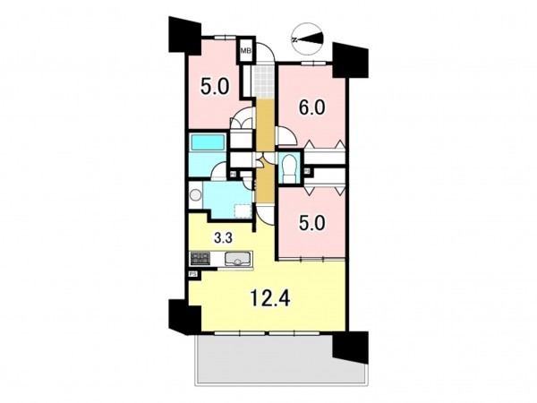 八王子市八日町、マンションの間取り画像です