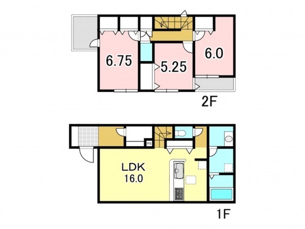 八王子市北野町、新築一戸建ての間取り画像です