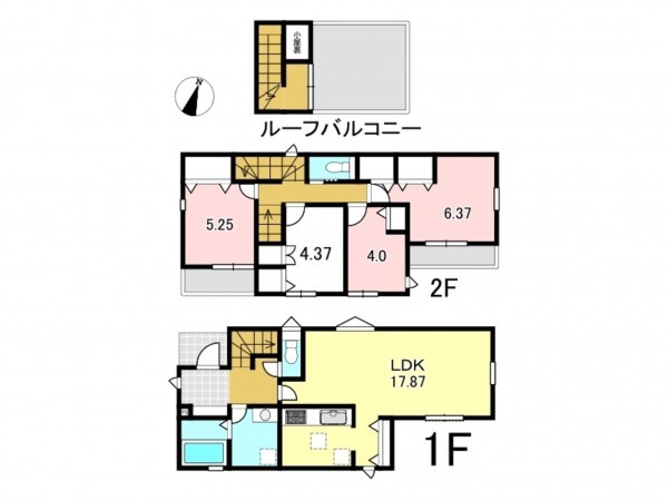 八王子市北野町、新築一戸建ての間取り画像です