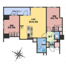 八王子市千人町、マンションの間取り画像です