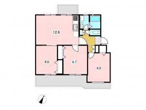 八王子市散田町、マンションの間取り画像です