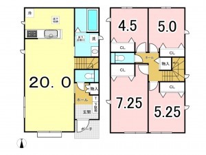 八王子市台町、新築一戸建ての間取り画像です