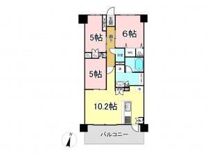 八王子市明神町、マンションの間取り画像です