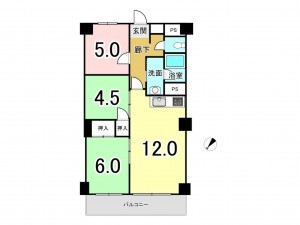 八王子市元横山町、マンションの間取り画像です