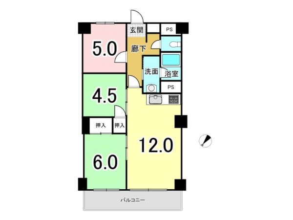 八王子市元横山町、マンションの間取り画像です
