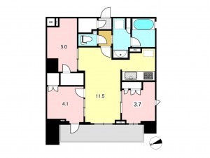 八王子市寺町、マンションの間取り画像です