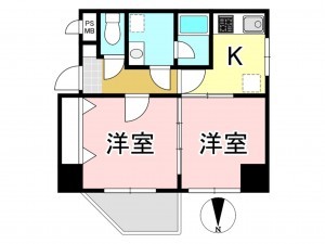 八王子市八木町、マンションの間取り画像です