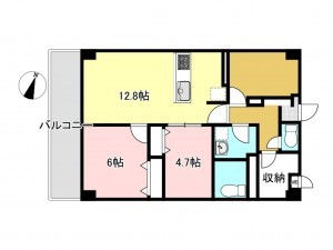 八王子市明神町、マンションの間取り画像です