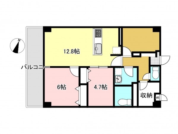 八王子市明神町、マンションの間取り画像です