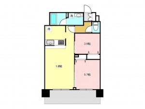 八王子市万町、マンションの間取り画像です