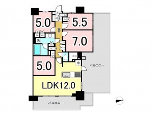 八王子市寺町、マンションの間取り画像です