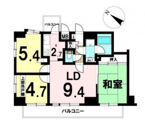 八王子市追分町、マンションの間取り画像です