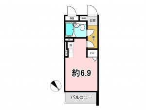 八王子市山田町、マンションの間取り画像です