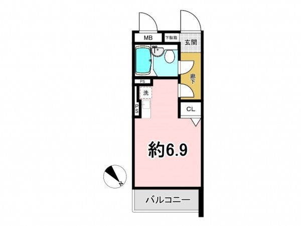 八王子市山田町、マンションの間取り画像です