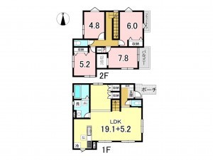 八王子市本町、新築一戸建ての間取り画像です