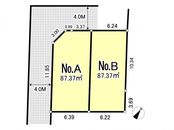 八王子市並木町、土地の間取り画像です