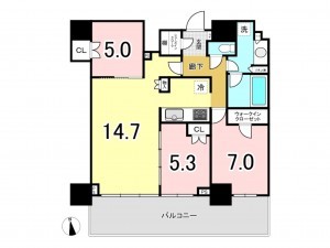 八王子市子安町、マンションの間取り画像です