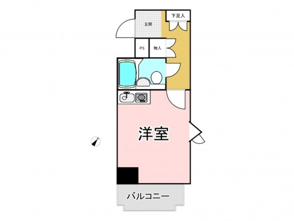 八王子市追分町、マンションの間取り画像です