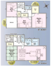 八王子市川口町、新築一戸建ての間取り画像です