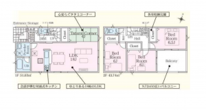 八王子市川口町、新築一戸建ての間取り画像です