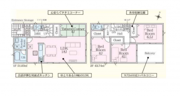 八王子市川口町、新築一戸建ての間取り画像です