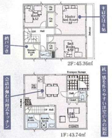八王子市泉町、新築一戸建ての間取り画像です