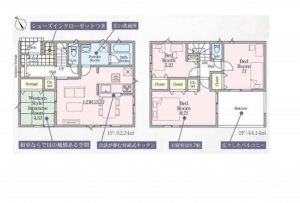 八王子市宮下町、新築一戸建ての間取り画像です