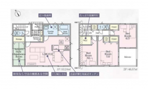 八王子市宮下町、新築一戸建ての間取り画像です