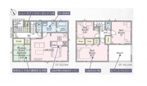 八王子市宮下町、新築一戸建ての間取り画像です