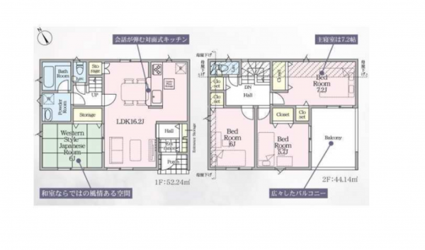 八王子市宮下町、新築一戸建ての間取り画像です