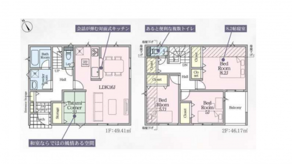 八王子市宮下町、新築一戸建ての間取り画像です