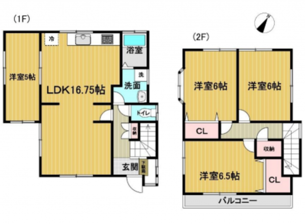 八王子市加住町、中古一戸建ての間取り画像です