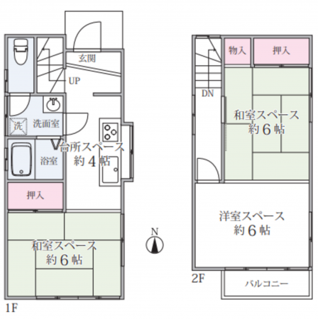 八王子市中野山王、中古一戸建ての間取り画像です