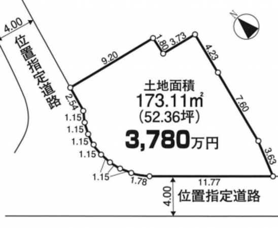 八王子市長沼町、土地の間取り画像です
