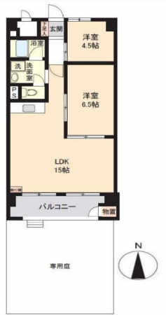 八王子市椚田町、マンションの間取り画像です
