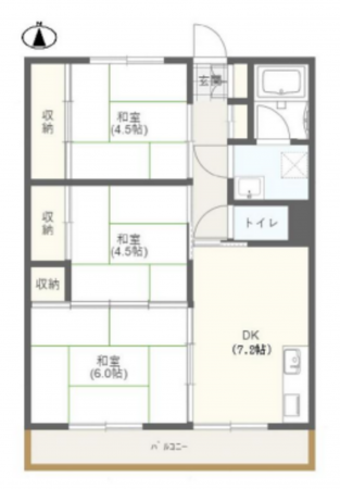 八王子市狭間町、マンションの間取り画像です