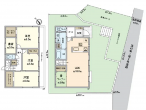 八王子市長房町、新築一戸建ての間取り画像です