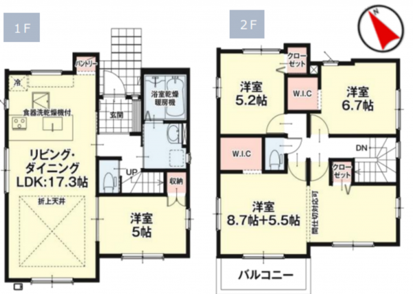 八王子市兵衛、新築一戸建ての間取り画像です