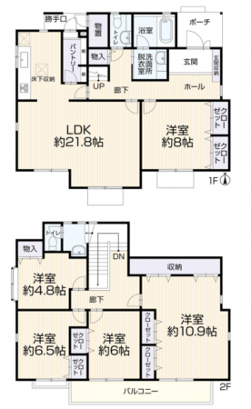八王子市元八王子町、中古一戸建ての間取り画像です