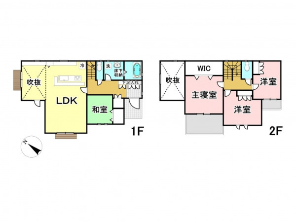 八王子市七国、中古一戸建ての間取り画像です