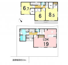 八王子市大谷町、中古一戸建ての間取り画像です