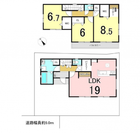 八王子市大谷町、中古一戸建ての間取り画像です
