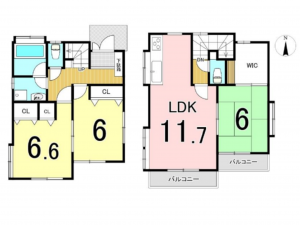 八王子市小比企町、中古一戸建ての間取り画像です