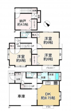 八王子市子安町、中古一戸建ての間取り画像です